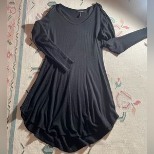 Sarah Pacini black merino wool sweater dress